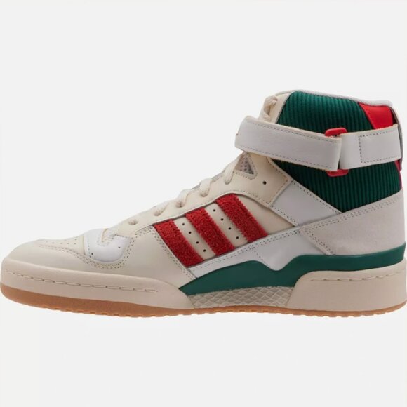 Adidas Mens Forum 84 High Court Leather White Green Red Size 8 Basketball NEW - Picture 5 of 10